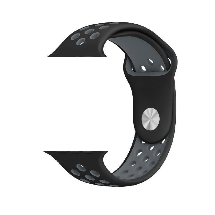 Cinturino Sport in Silicone per Apple Watch Nike+ - Nero/Grigio -38 mm