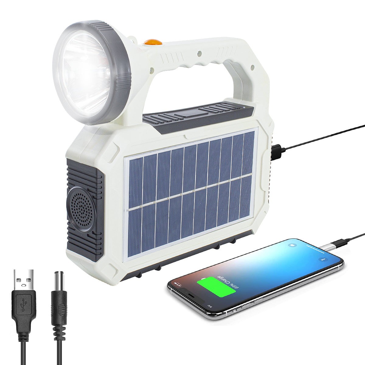 Lampada Portatile Luce d'Emergenza con Pannello Solare Multifunzione