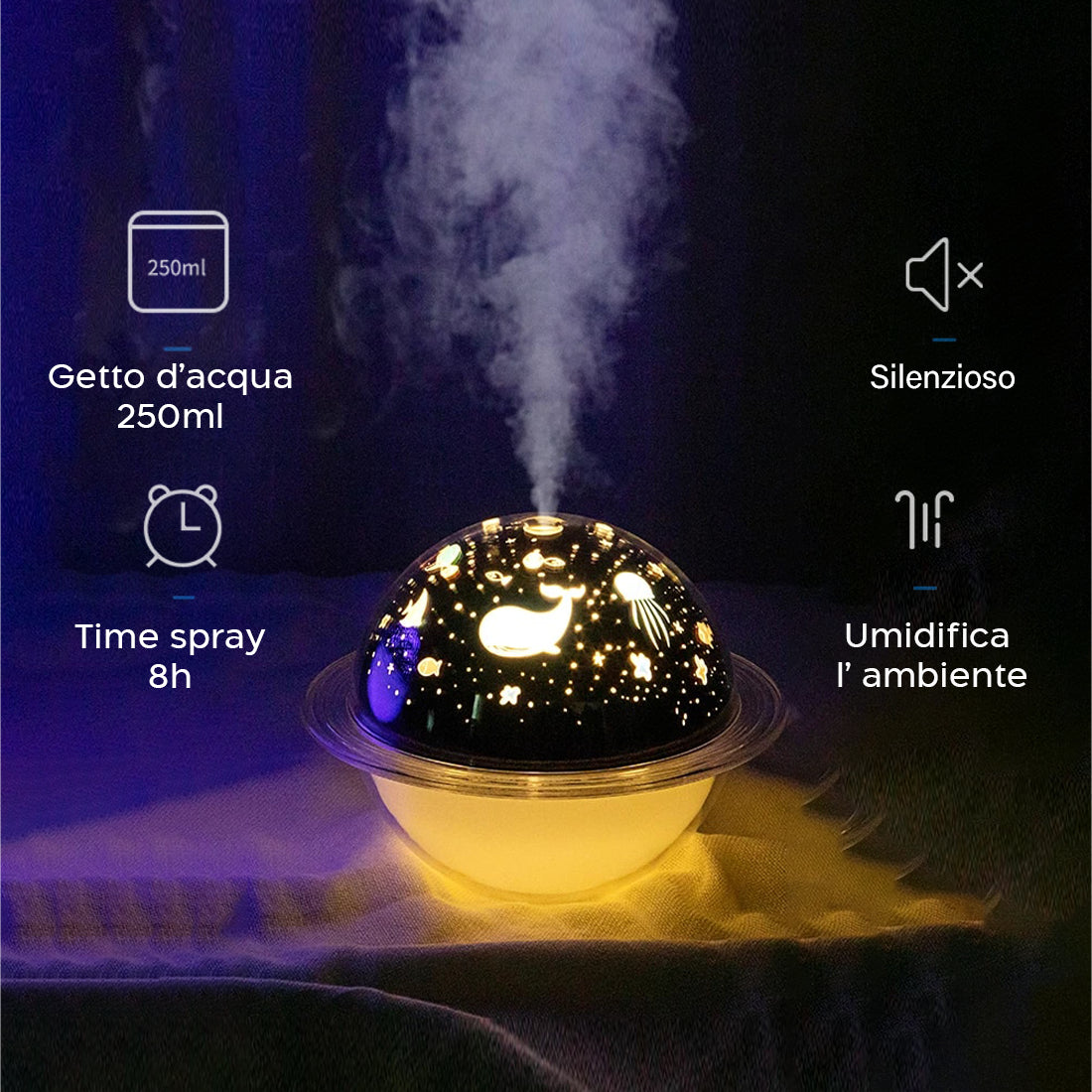 Diffusore per Aromi Umidificatore per Ambienti Fantasia Pesci