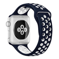 Cinturino Sport in Silicone per Apple Watch Blu/Bianco 38 mm 134/97mm