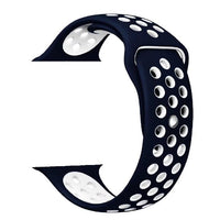 Cinturino Sport in Silicone per Apple Watch Blu/Bianco 38 mm 134/97mm