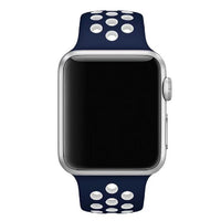 Cinturino Sport in Silicone per Apple Watch Blu/Bianco 38 mm 134/97mm