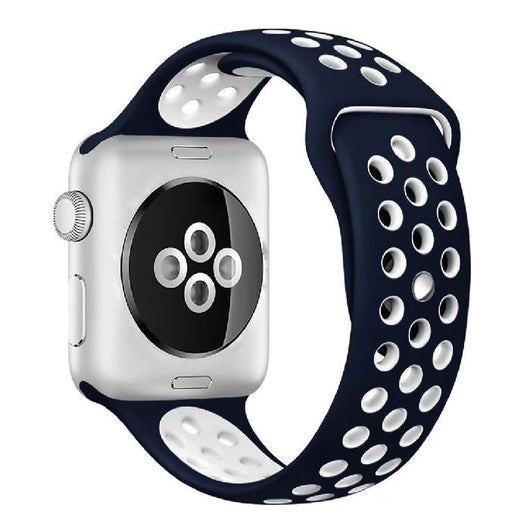 Cinturino Sport in Silicone per Apple Watch Blu/Bianco 42 mm 142/97mm