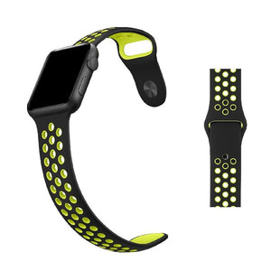 Cinturino Sport in Silicone per Apple Watch Nero/Giallo 38 mm 134/97mm