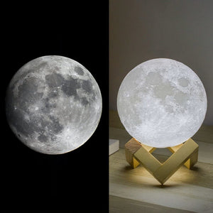 Lampada da Tavolo a LED 3D Accensione Touch a Forma di Luna