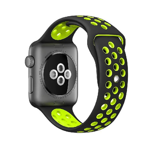 Cinturino Sport in Silicone per Apple Watch Nero/Verde 38 mm 134/97mm