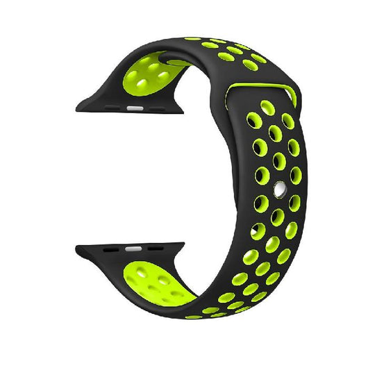 Cinturino Sport in Silicone per Apple Watch Nero/Verde 38 mm 134/97mm