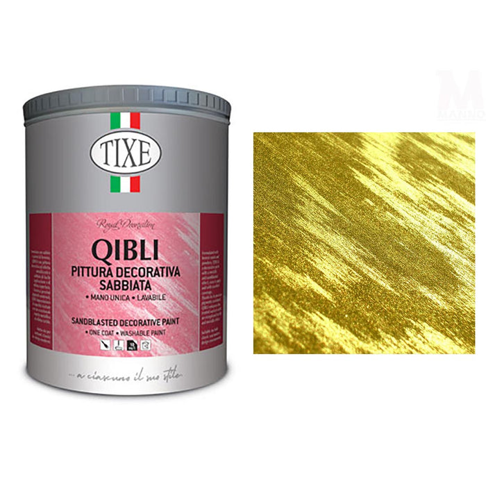 Pittura decorativa effetto sabbiato metallizzato Finitura lavabile Tixe Qibli Oro/1 lt