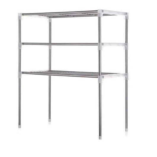 Scaffale Salvaspazio per Microonde 60x25x65 cm 3 Ripiani Rack per Cucina