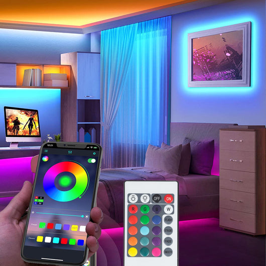 Strip LED RGB 5m Luminosità Colore Ritmo Regolabile con APP o Telecomando