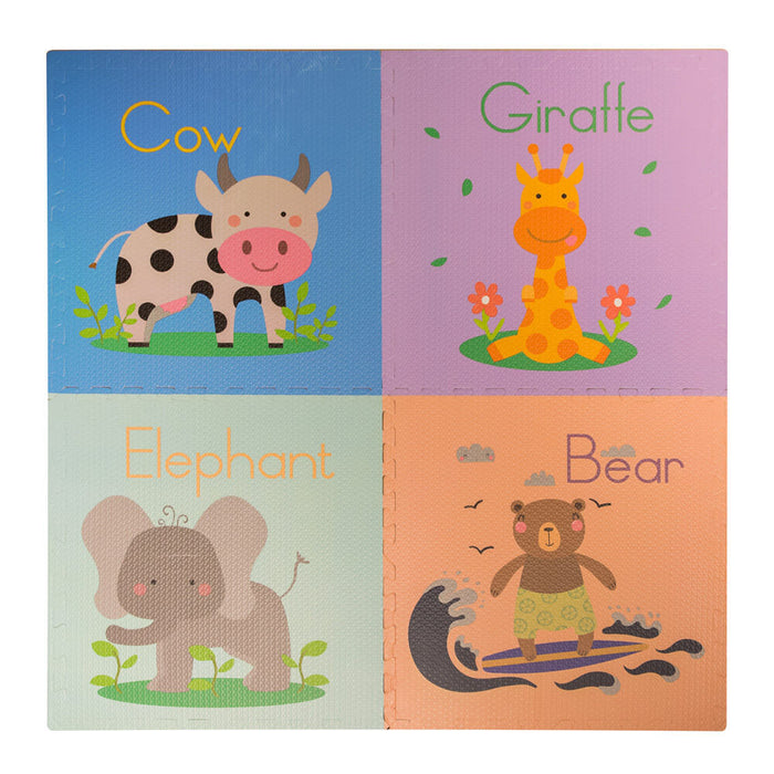 Tappeto Puzzle per Bambini 4 Pezzi 60x60 cm Orso Multicolore