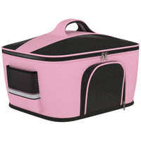 Borsa Trasportino 50x35x36 cm per Cani e Gatti 2 Porte Rosa