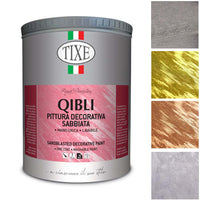 Pittura decorativa effetto sabbiato metallizzato Finitura lavabile Tixe Qibli Oro/1 lt