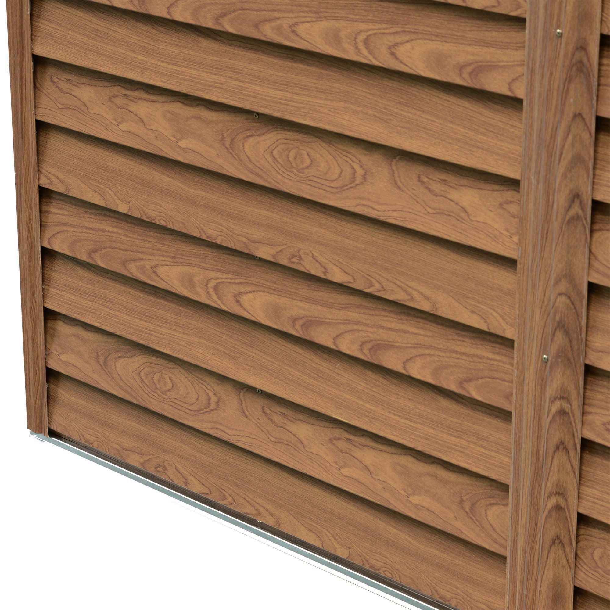 Casetta Box da Giardino 152x235,7x208,7 cm Acciaio Effetto Legno