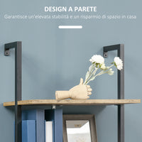 Libreria a Scala 60x30x184,5 cm 5 Ripiani in Legno e Metallo Marrone