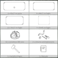 Scarpiera Modulare 45x36,5x108 cm 6 Cubi in Plastica e Acciaio Bianco