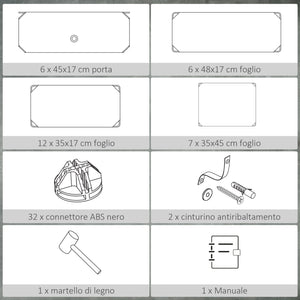 Scarpiera Modulare 45x36,5x108 cm 6 Cubi in Plastica e Acciaio Bianco