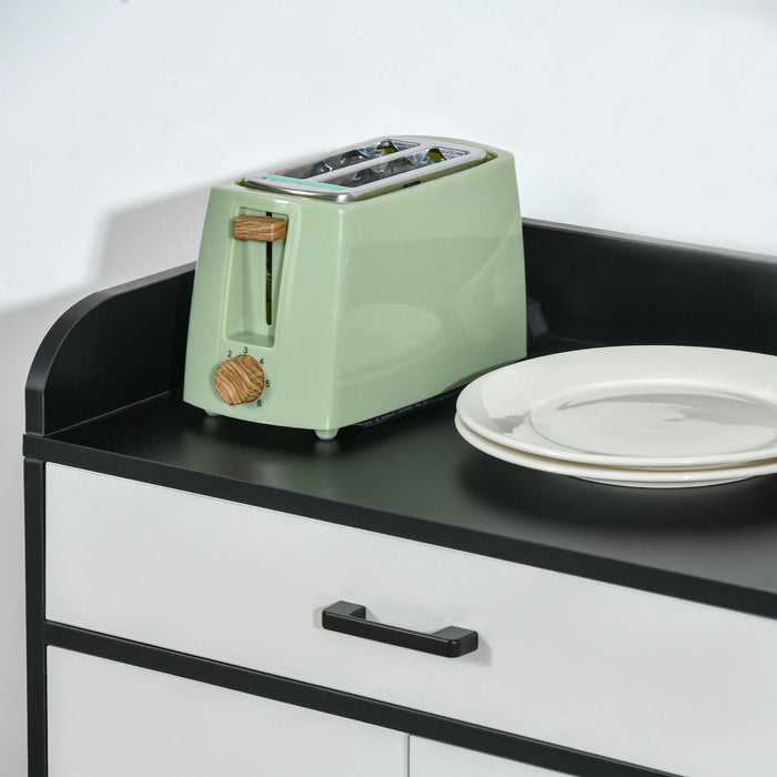 Mobiletto da Cucina 90x40x90 cm 2 Armadietti 1 Cassetto Bianco e Nero