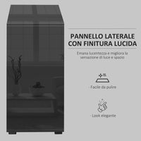 Mobiletto Multiuso 79x36x74 cm 2 Cassetti 2 Armadi Nero