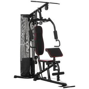 Stazione Fitness Multifunzione 170x104x205 cm in Acciaio per Allenamento Corpo Nero