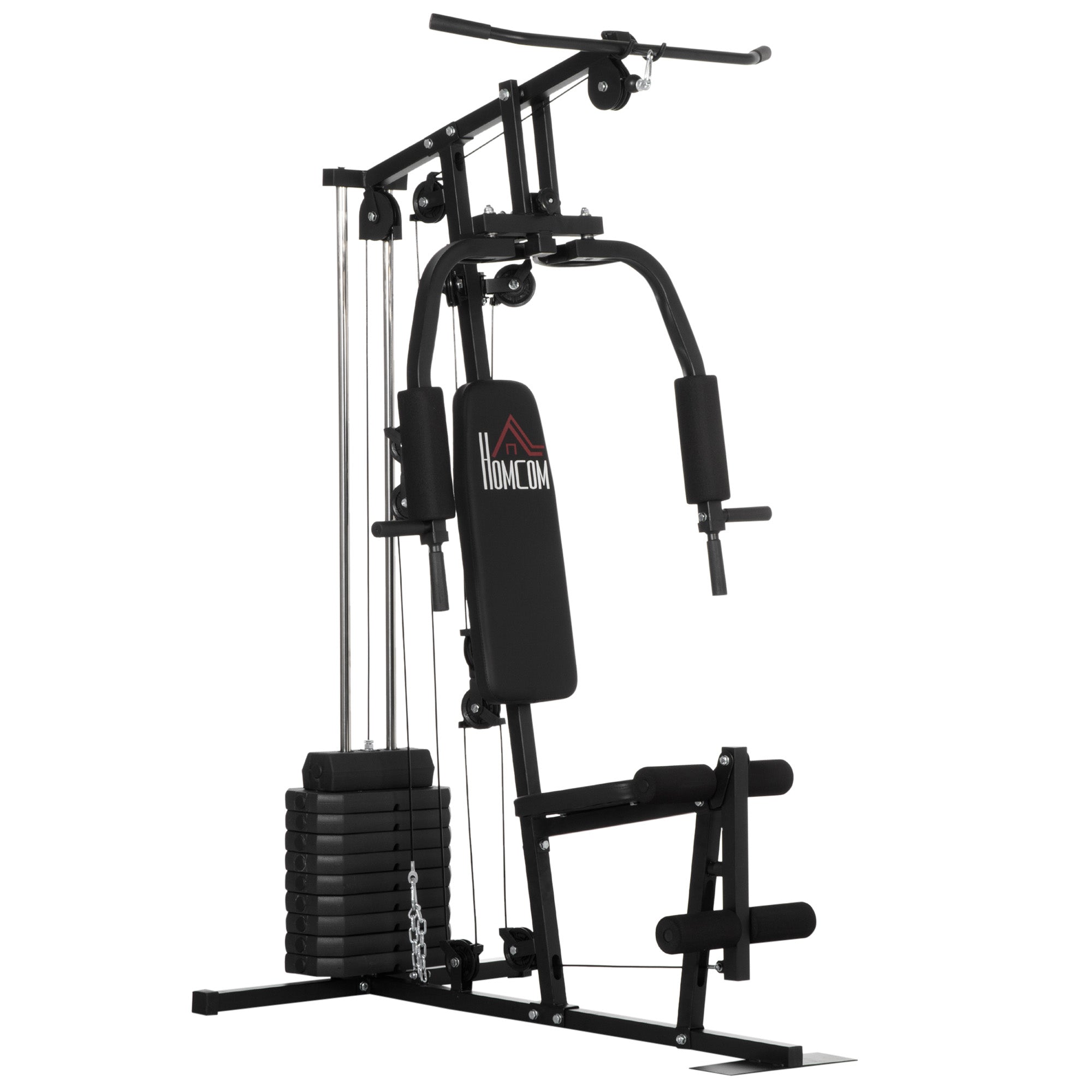 Stazione Fitness Multifunzione 135x103x210 cm in Acciaio per Allenamento Corpo Nero