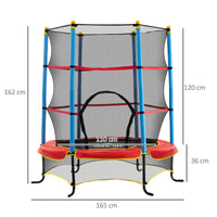 Trampolino Tappeto Elastico Ø165x162 cm per Bambini in Acciaio Tappeto in Poliestere