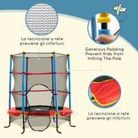 Trampolino Tappeto Elastico Ø165x162 cm per Bambini in Acciaio Tappeto in Poliestere