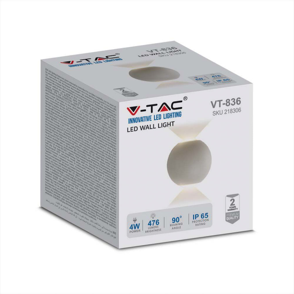 Lude led da parete per esterno da 4W IP65 4000K colore grigio chiaro