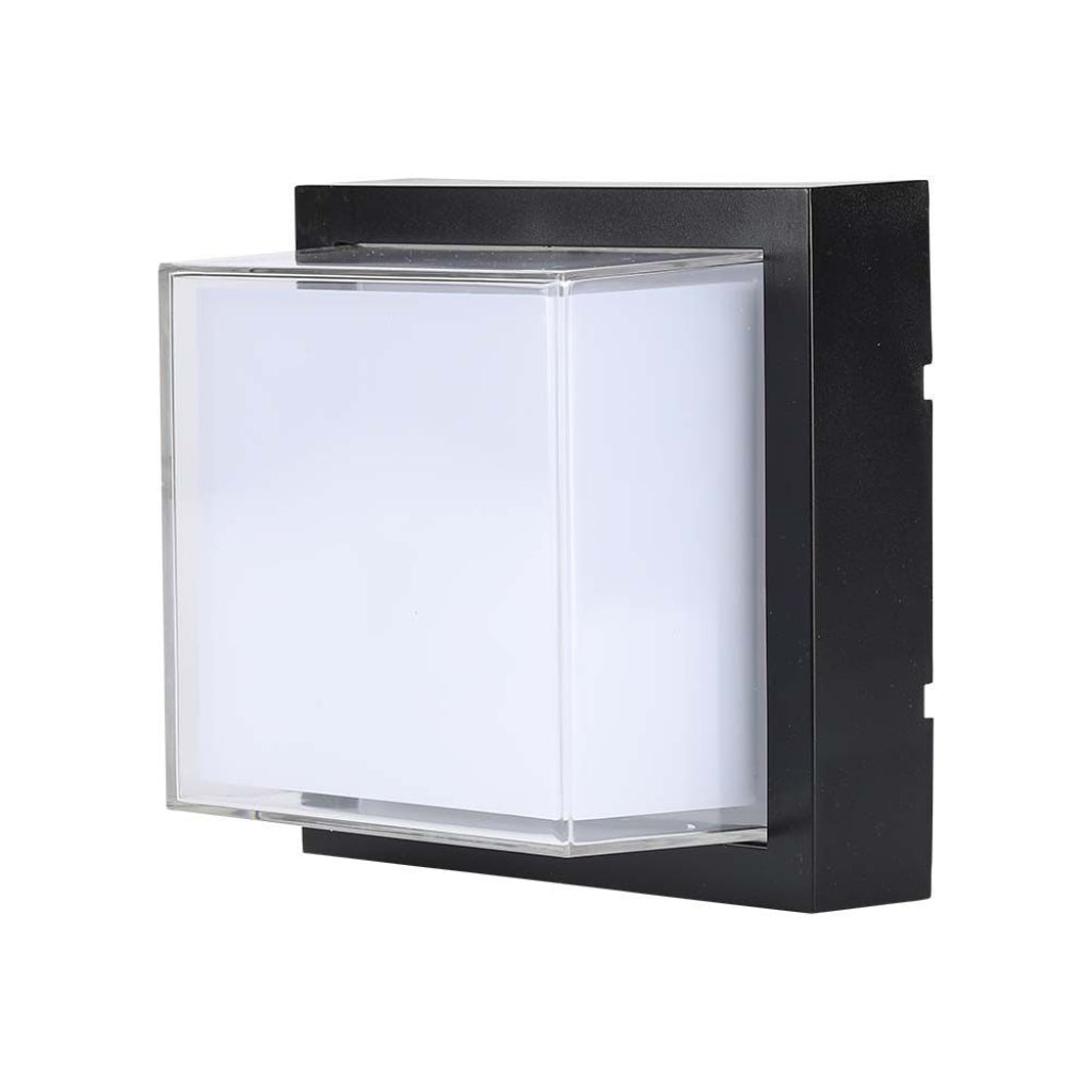 12W LED Wall Light Light Black Square 4000K