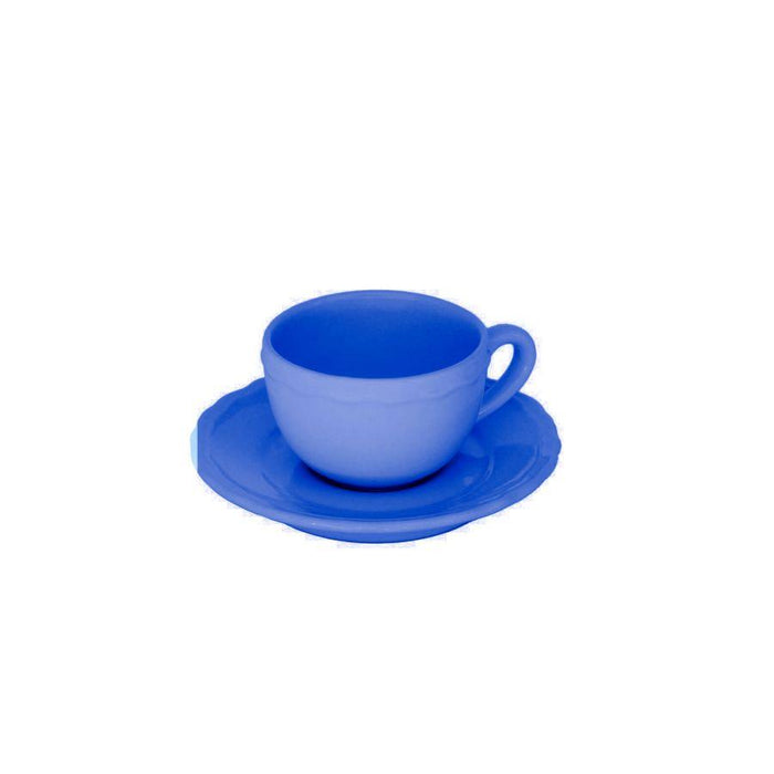 Set 6 Tazzine da Caffè con Piattino Ø7,5xh5 cm in Gres Porcellanato Juliet Blu