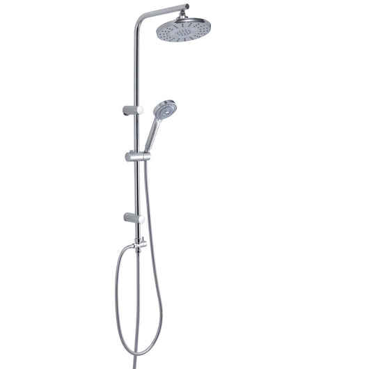 Colonna doccia regolabile con led tre colori per cromoterapia, soffione tondo, doccetta monogetto e deviatore modello Light 00 di Gedy - 100 cm/Cromo