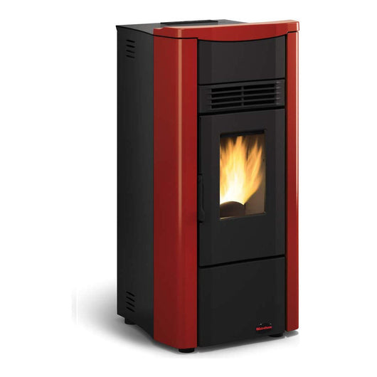 Giusy Evo - Stufa Pellet Ventilata 7Kw Con Focolare In Ghisa Estraibile Colore Bordeaux 49X50X102 Cm Categoria A+ - Nordica