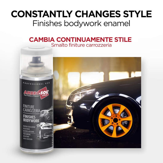 Smalto spray finiture carrozzeria finitura fascioni paraurti spoilers 400 ml - AmbroSol Nero Goffrato