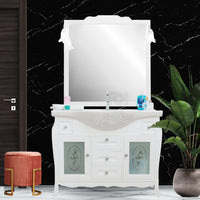 Mobile bagno provenzale shabby chic in legno bianco