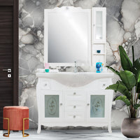 Mobile bagno completo shabby 105cm con specchio pensile