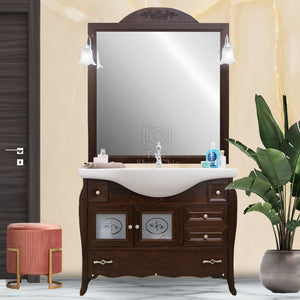 Arredo bagno in legno classico noce arte povera