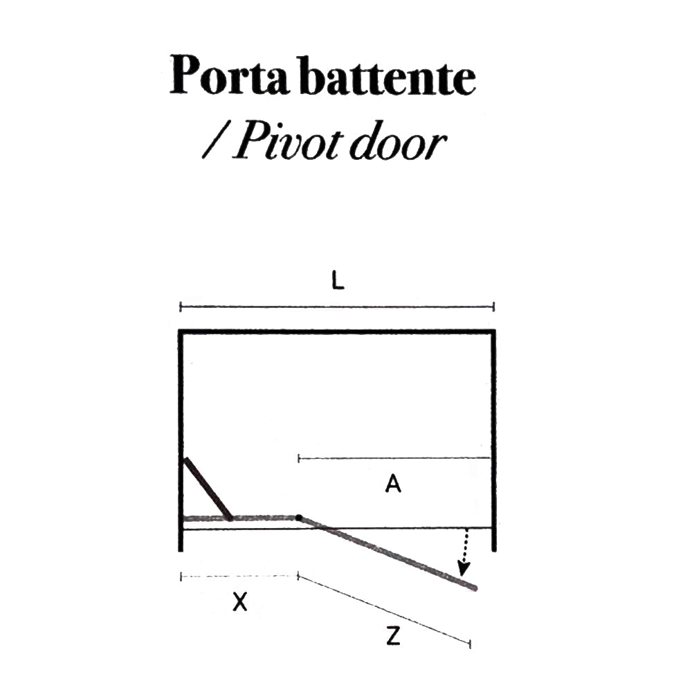 Box doccia quadrato angolare reversibile porta battente e lato fisso 75x80 cm modello Demetra in cristallo trasparente 6 mm