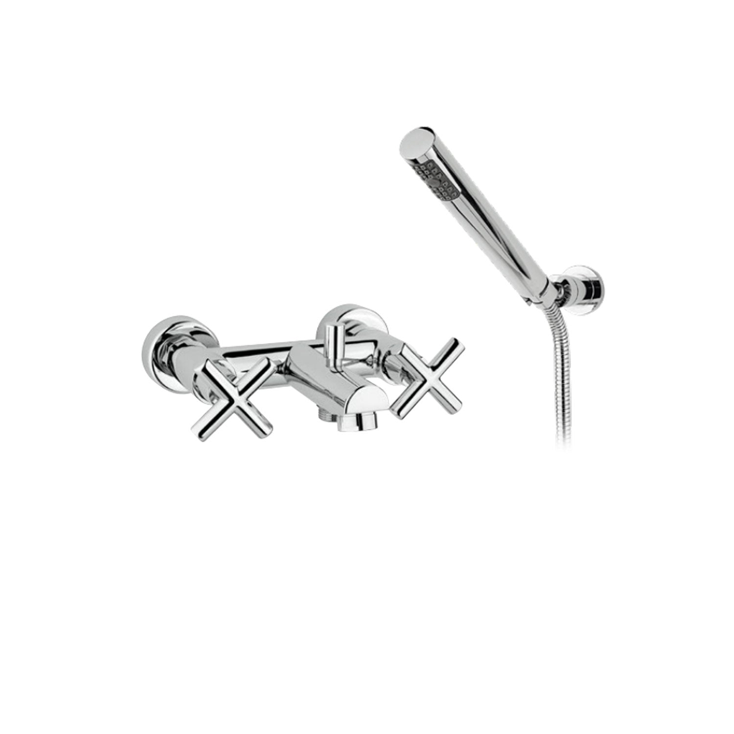 Miscelatore vasca in ottone cromato con kit doccia serie Sirio Keller Taps