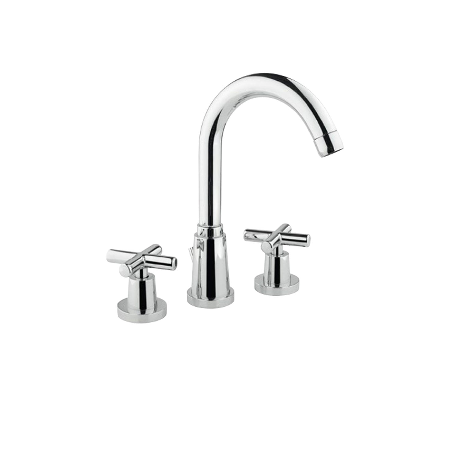 Miscelatore lavabo a tre fori in ottone cromato serie Sirio Keller Taps - bocca alta