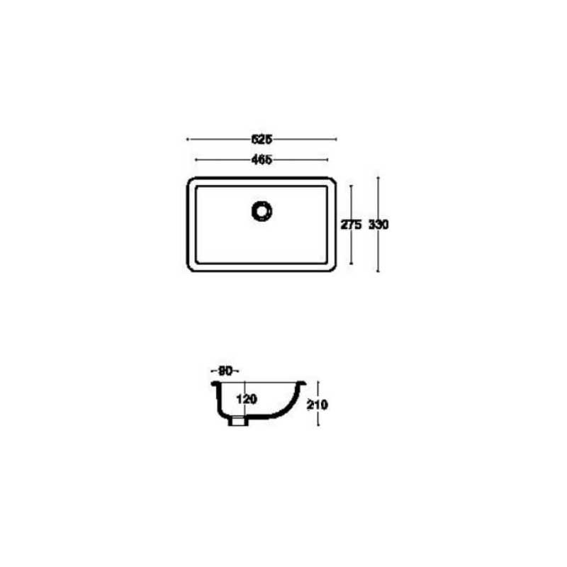 Lavabo da incasso sottopiano Althea modello Enjoy2 52x34 cm 