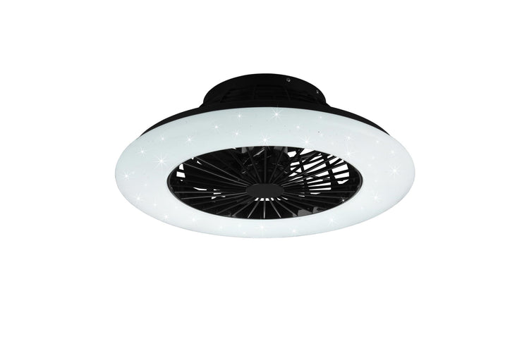 Plafoniera Ventilatore da Interno a led in PLASTICA Nero Opaco