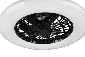 Plafoniera Ventilatore da Interno a led in PLASTICA Nero Opaco