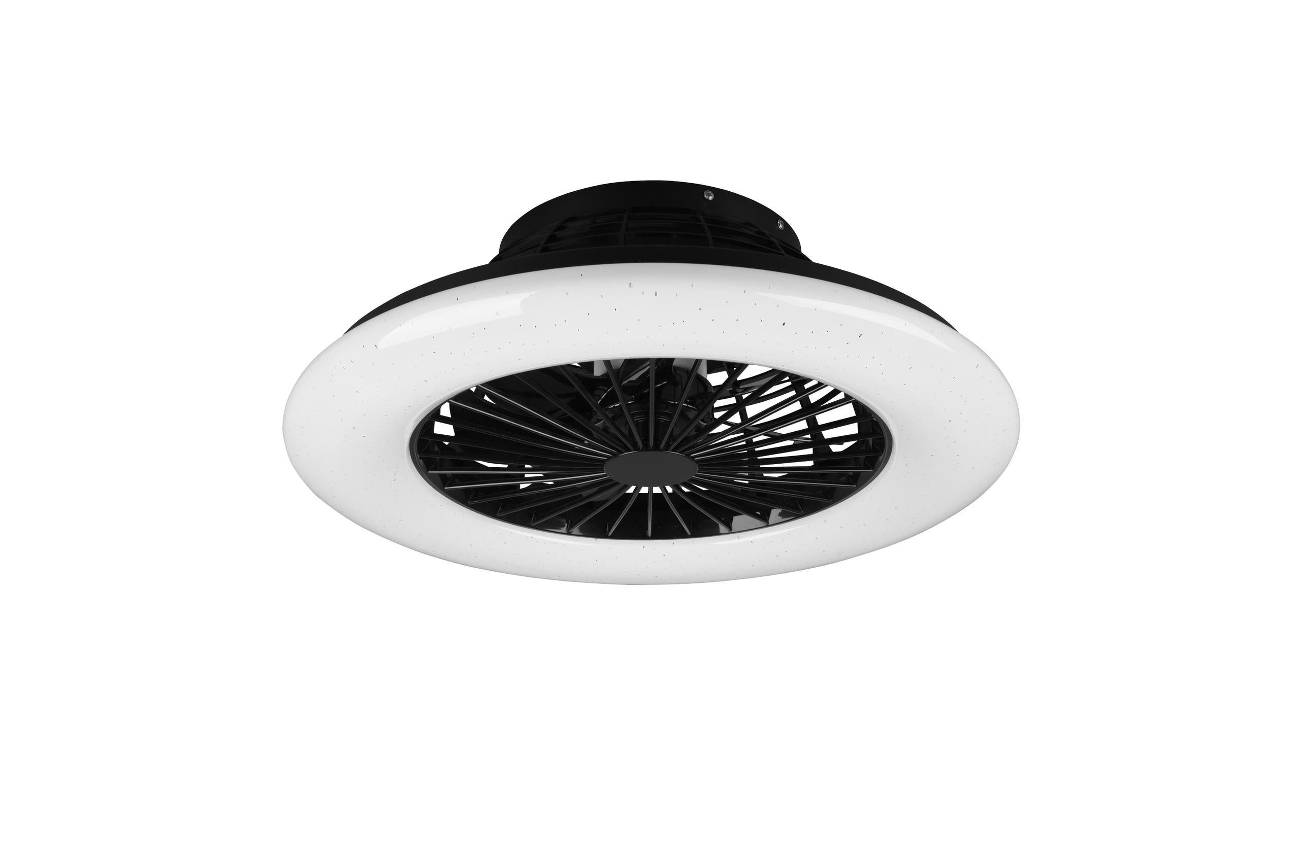 Plafoniera Ventilatore da Interno a led in PLASTICA Nero Opaco