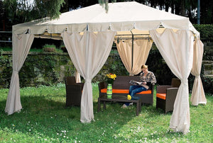 Gazebo da Giardino in Acciaio 3x4m Bauer Armonia Ecrù