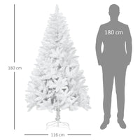 Albero di Natale Artificiale 180 cm 550 Rami in PVC Bianco