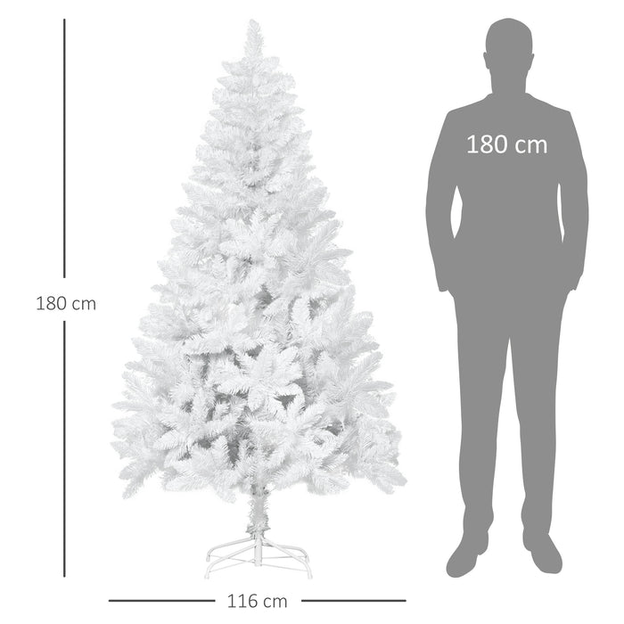 Albero di Natale Artificiale 180 cm 550 Rami in PVC Bianco