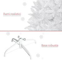 Albero di Natale Artificiale 180 cm 550 Rami in PVC Bianco