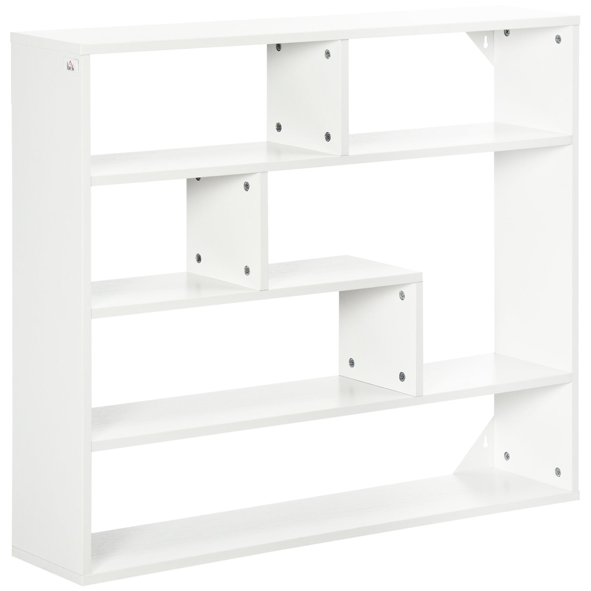 Libreria a Muro 4 Livelli 94x19,5x80 cm in Legno Bianco