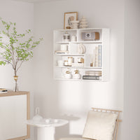 Libreria a Muro 4 Livelli 94x19,5x80 cm in Legno Bianco