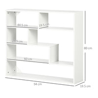 Libreria a Muro 4 Livelli 94x19,5x80 cm in Legno Bianco